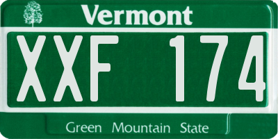 VT license plate XXF174