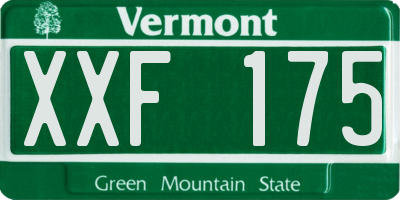 VT license plate XXF175