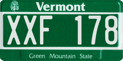 VT license plate XXF178