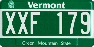 VT license plate XXF179