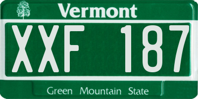 VT license plate XXF187