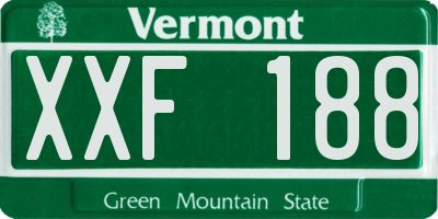 VT license plate XXF188