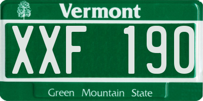 VT license plate XXF190