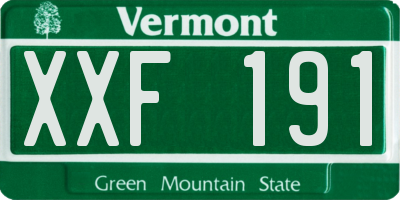 VT license plate XXF191