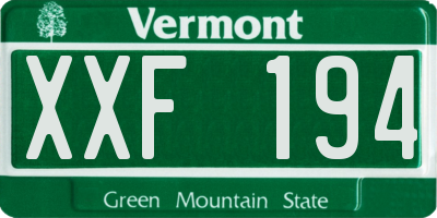 VT license plate XXF194