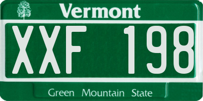 VT license plate XXF198