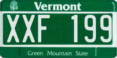 VT license plate XXF199