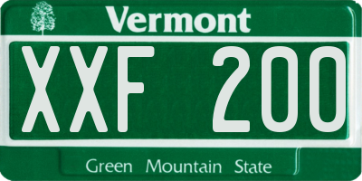VT license plate XXF200