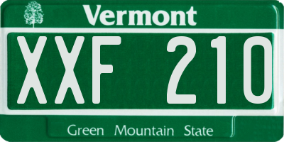 VT license plate XXF210