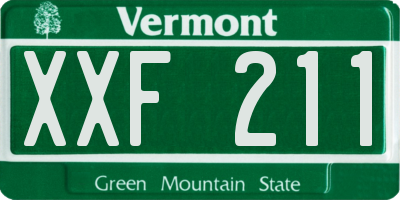 VT license plate XXF211