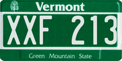 VT license plate XXF213
