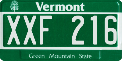 VT license plate XXF216