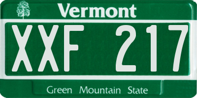 VT license plate XXF217