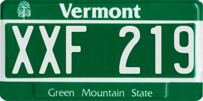 VT license plate XXF219