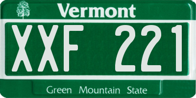 VT license plate XXF221