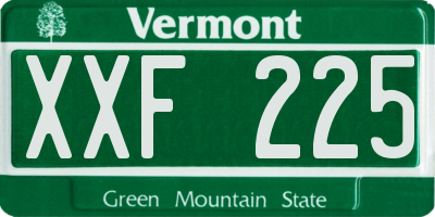 VT license plate XXF225