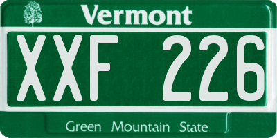 VT license plate XXF226