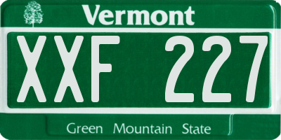 VT license plate XXF227