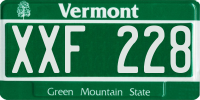 VT license plate XXF228
