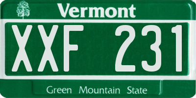 VT license plate XXF231
