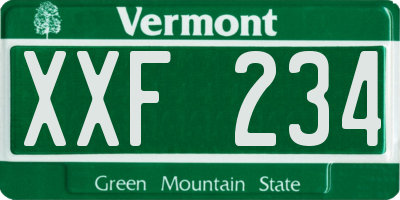 VT license plate XXF234