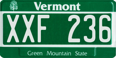 VT license plate XXF236