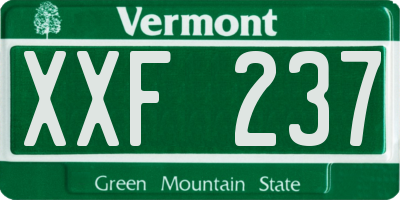 VT license plate XXF237