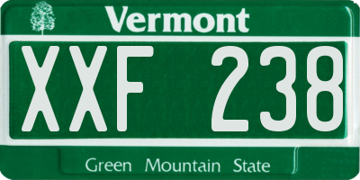 VT license plate XXF238