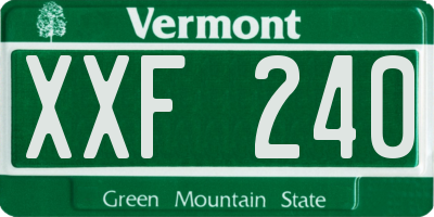 VT license plate XXF240