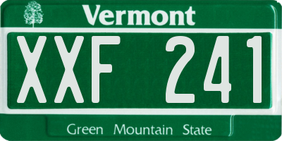 VT license plate XXF241