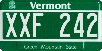 VT license plate XXF242