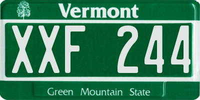VT license plate XXF244