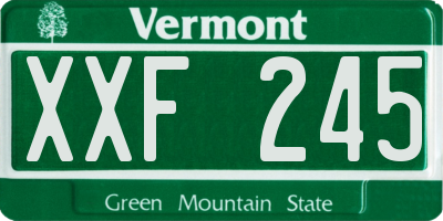 VT license plate XXF245
