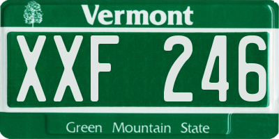 VT license plate XXF246