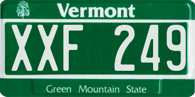 VT license plate XXF249