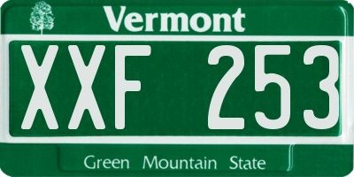 VT license plate XXF253