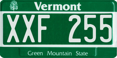 VT license plate XXF255