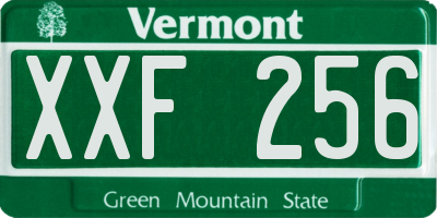 VT license plate XXF256