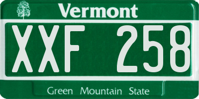 VT license plate XXF258