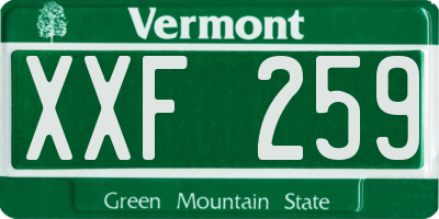 VT license plate XXF259