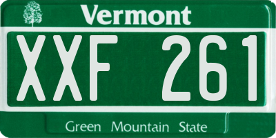 VT license plate XXF261