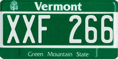 VT license plate XXF266