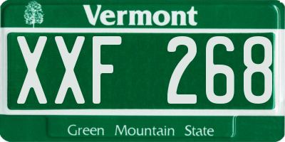 VT license plate XXF268