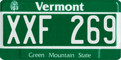 VT license plate XXF269