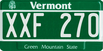 VT license plate XXF270