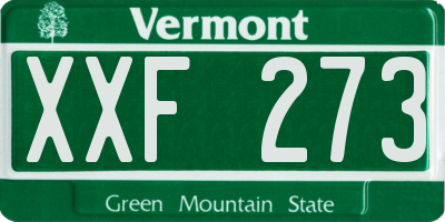 VT license plate XXF273