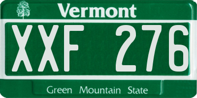 VT license plate XXF276