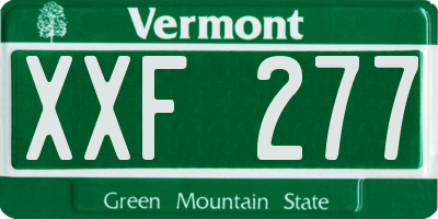 VT license plate XXF277
