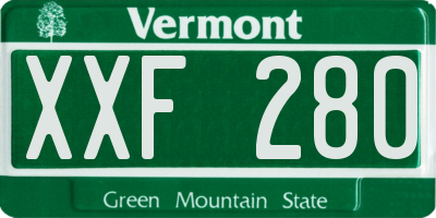 VT license plate XXF280