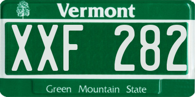 VT license plate XXF282
